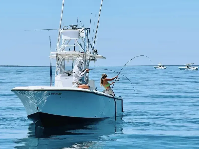 Silent Hunter boat sitting in turquoise Florida Keys water